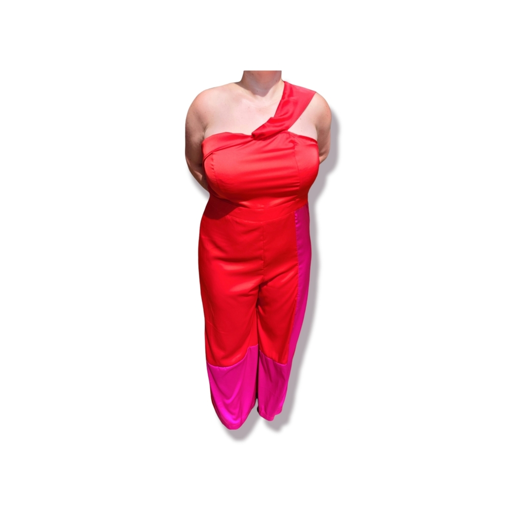 NWT Wide Leg Jumpsuit Romper Red Pink One Piece XXL Order Plus